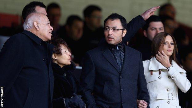 Assem Allam, Fatima Allam, Ehab Allam watch Hull City play Burnley