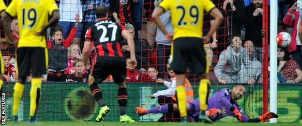 Heurelho Gomes saves Glenn Murray's penalty