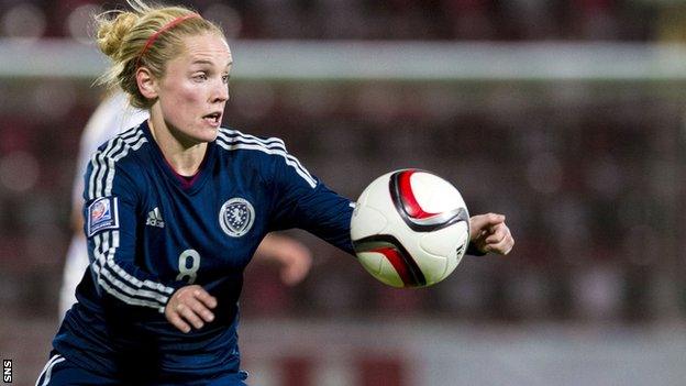 Seattle Reign midfielder Kim Little in action for Scotland