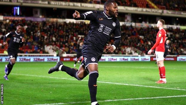 Olivier Ntcham scored his third goal in 13 appearances for Swansea