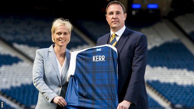 Shelley Kerr and SFA performance director Malky Mackay