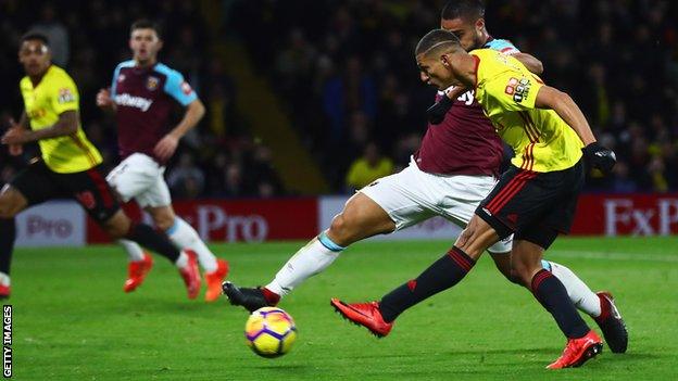 Watford's Richarlison scores