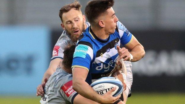 Sale's Byron McGuigan and Bath's Cameron Redpath were both among the try scorers at The Rec