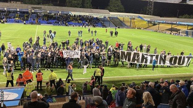 Southend United fans protest