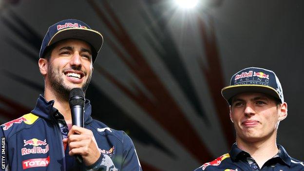 Daniel Ricciardo and Max Verstappen