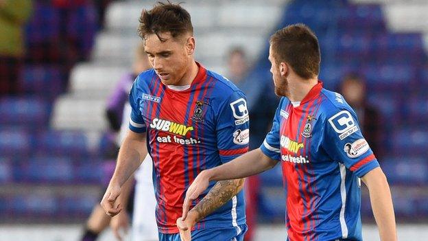 Inverness celebrate Greg Tansey's equaliser