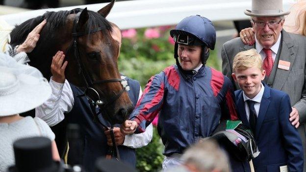 Jockey Tom Queally with The Tin Man