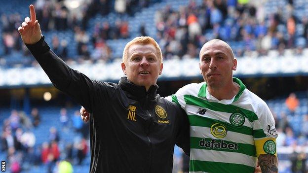 Celtic manager Neil Lennon and captain Scott Brown