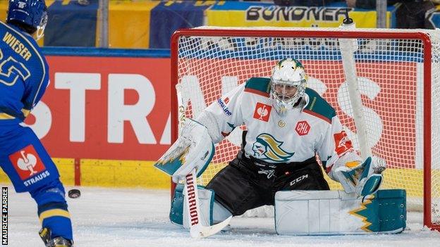 Giants keeper Jackson Whistle made a couple fine early saves but was then beaten four times in four minutes in Switzerland