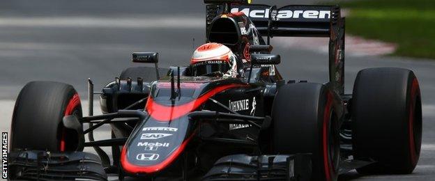 Jenson Button in action in Canada