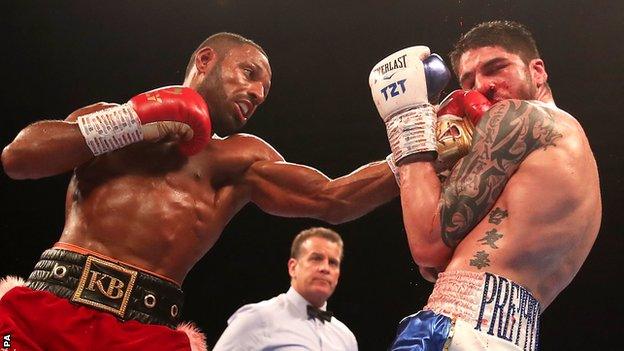 Kell Brook (left) on the attack