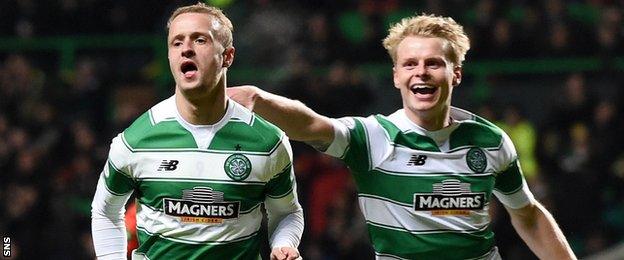 Celtic players Leigh Griffiths and Gary Mackay-Steven