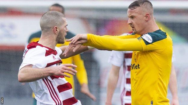 Alex Gogic and Leigh Griffiths clashed after the Celtic striker's tangle with Sam Woods