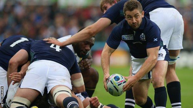 Greig Laidlaw in action for Scotland