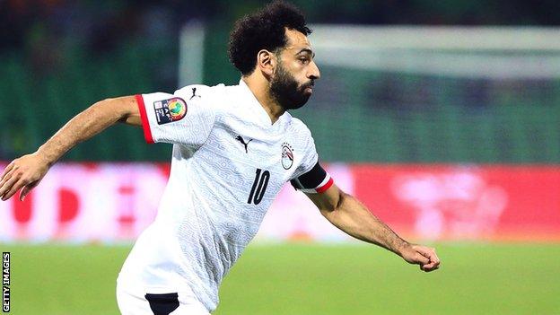 Mohamed Salah in action for Egypt