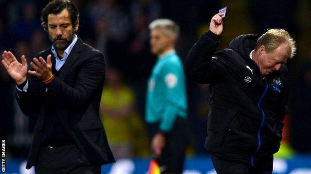 Watford boss Quique Sanchez Flores and Newcastle head coach Steve McClaren