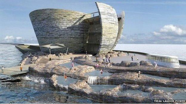 An artist's impression of the tidal lagoon