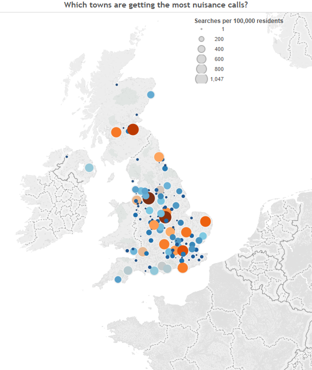 Nuisance calls map