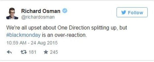 Tweet by Richard Osman