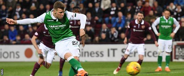 Florian Kamberi's penalty pulled Hibs level