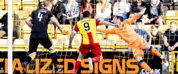 Kris Doolan scores for Partick Thistle against Livingston