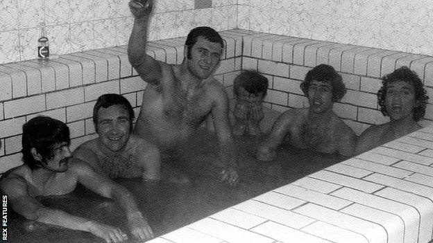 Chelsea players in an ice bath