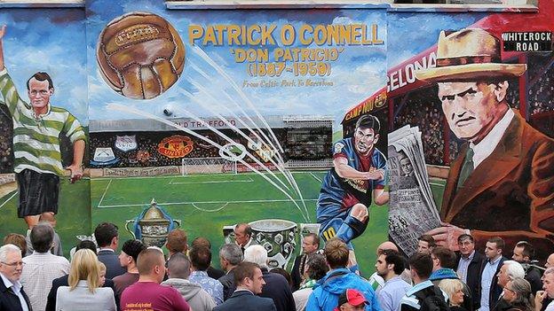 The mural to Patrick O'Connell was unveiled in west Belfast on Friday