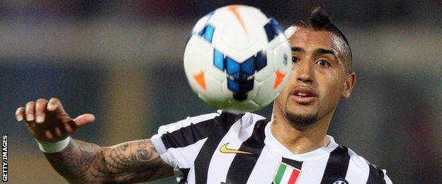 Juventus midfielder Arturo Vidal