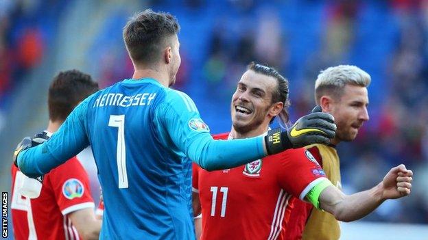 Wayne Hennessey and Gareth Bale