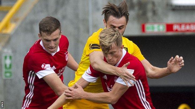 Lewis Ferguson, Alan Forrest and Ross McCrorie