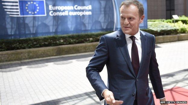 EU President Donald Tusk arrives at the sumit