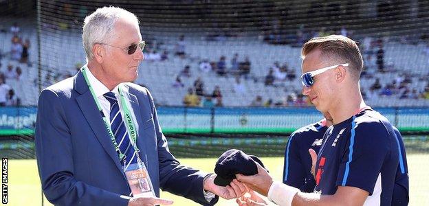 Tom Curran was awarded his England cap by former bowler Bob Willis