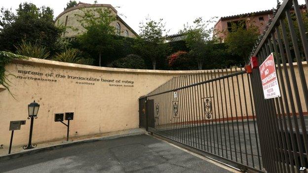 The gate to Sisters of the Immaculate Heart of Mary property in LA