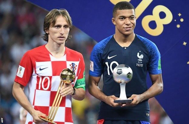 Luka Modric and Kylian Mbappe