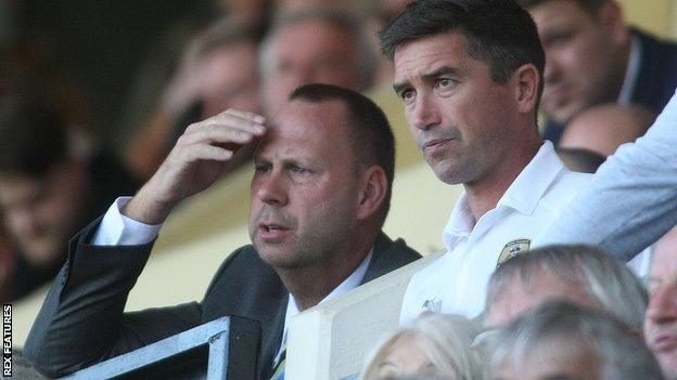 Notts County owner Alan Hardy and new manager Harry Kewell