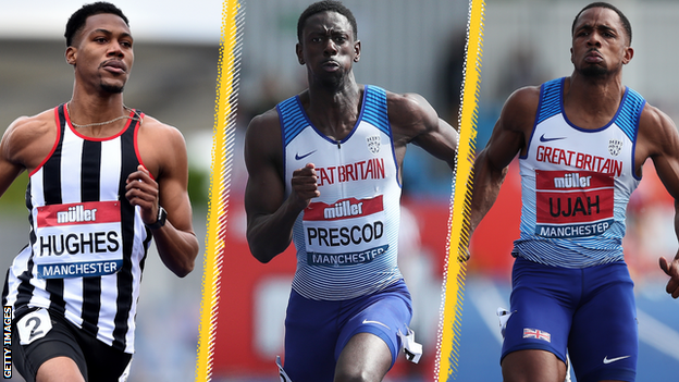 Zharnel Hughes, Reece Prescod and CJ Ujah