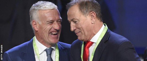 Didier Deschamps (left) with Gianni de Biasi