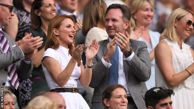 Geri Horner (left) and Christian Horner