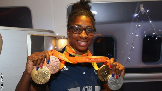 Kadeena Cox with her Rio Paralympic medals