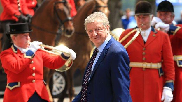 England manager Roy Hodgson arrives his team's Chantilly base for Euro 2016 in France