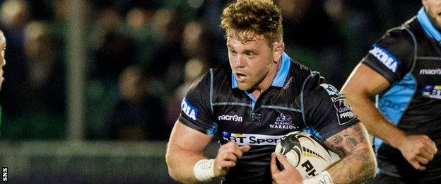 Kevin Bryce carries the ball for Glasgow against Connacht last season