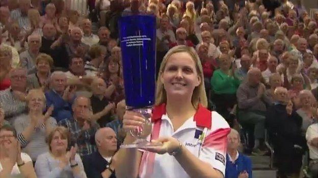 Ellen Falkner with her trophy