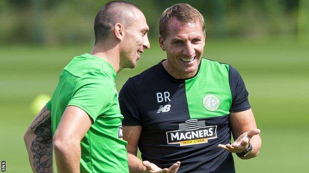 Celtic captain Scott Brown and manager Brendan Rodgers