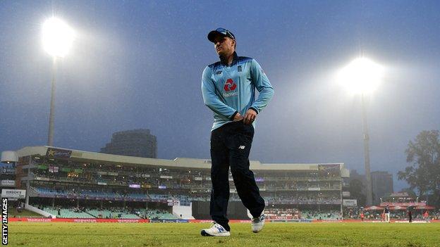 Jason Roy walks off the field