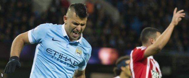 Man City striker Sergio Aguero