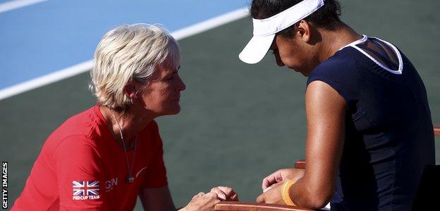 Judy Murray and Heather Watson