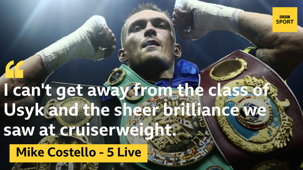 Usyk held all four world titles at cruiserweight before moving up to heavyweight