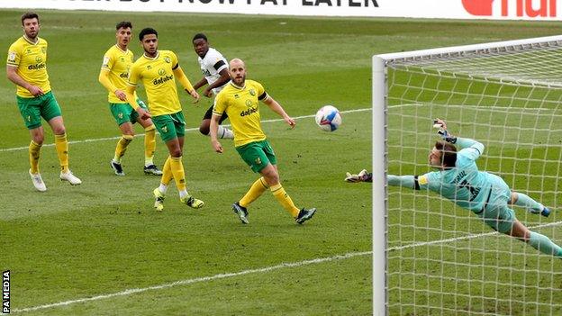 Norwich keeper Tim Krul makes a save