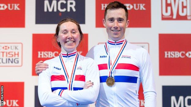 Katie and John Archibald both won golds in the British Championships points races