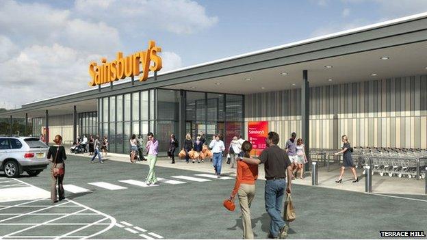 An artist's impression of the Sainsbury's Middlehaven supermarket